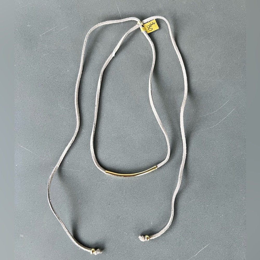 Gold and suede chocker necklace
